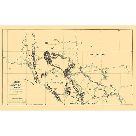 New Mexico Route - Moore 1869 Gold Ornate Wood Framed Art Print with Double Matting by Moore