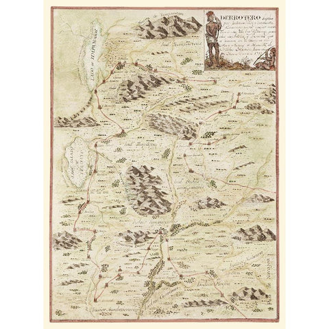New Mexico Route with Indian Villages, Missions Gold Ornate Wood Framed Art Print with Double Matting by Escalante