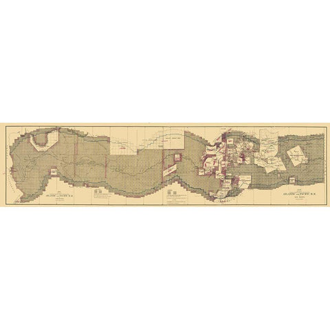 Atlantic and Pacific Railroad - 1883 Gold Ornate Wood Framed Art Print with Double Matting by Unknown