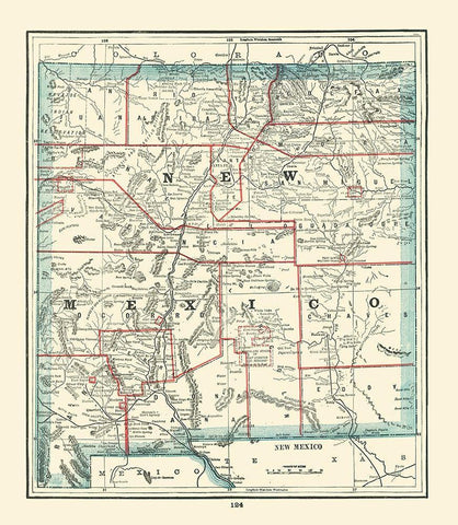 New Mexico - Rathbun 1893 Black Ornate Wood Framed Art Print with Double Matting by Rathbun