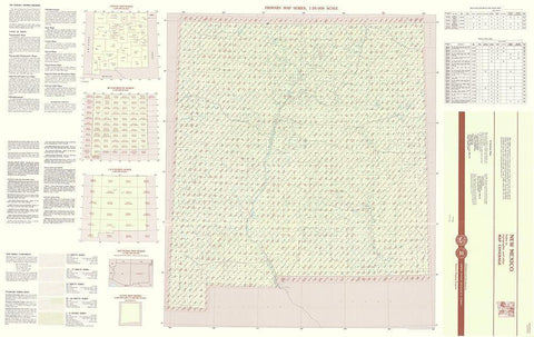 New Mexico New Mexico Index Quad - USGS 1983 Black Ornate Wood Framed Art Print with Double Matting by USGS