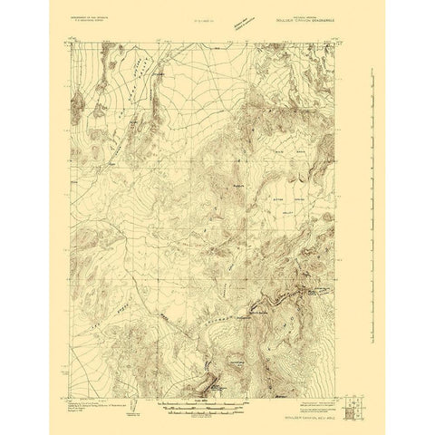 Boulder Canyon Nevada Arizona Quad - USGS 1926 Black Modern Wood Framed Art Print with Double Matting by USGS