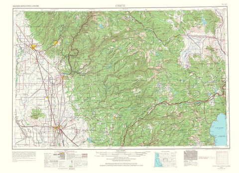 Chico California Nevada Quad - USGS 1967 White Modern Wood Framed Art Print with Double Matting by USGS