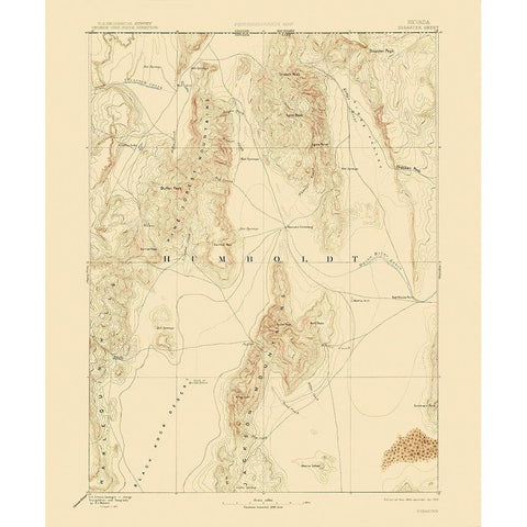 Disaster Nevada Sheet - USGS 1893 Black Modern Wood Framed Art Print with Double Matting by USGS