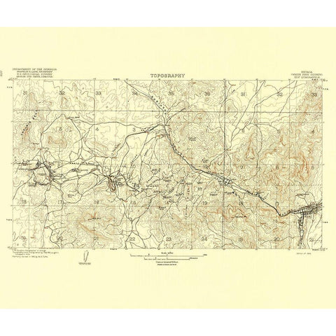 Ely Nevada Quad - USGS 1916 White Modern Wood Framed Art Print by USGS