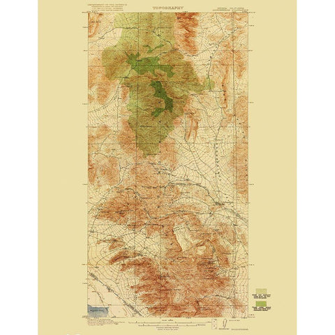 Goodsprings California Nevada Quad - USGS 1919 Black Modern Wood Framed Art Print with Double Matting by USGS