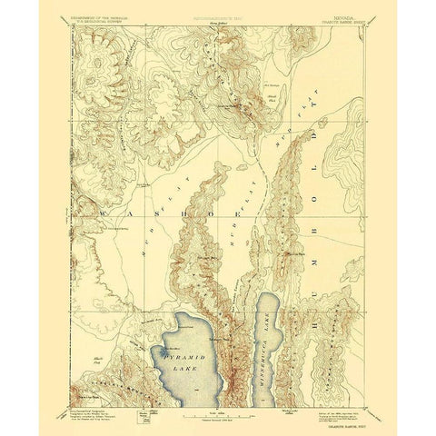 Granite Range Nevada Sheet - USGS 1894 Gold Ornate Wood Framed Art Print with Double Matting by USGS