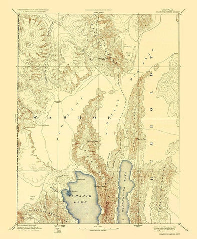 Granite Range Nevada Sheet - USGS 1894 Black Ornate Wood Framed Art Print with Double Matting by USGS
