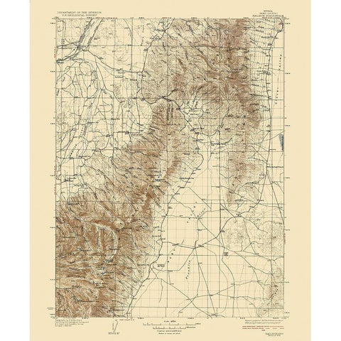 Halleck Nevada Quad - USGS 1935 White Modern Wood Framed Art Print by USGS