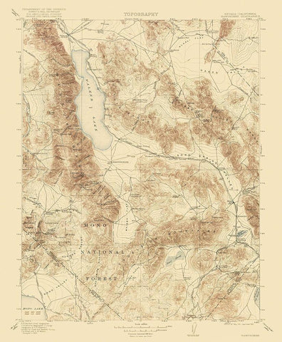 Hawthorne California Nevada Quad - USGS 1911 Black Ornate Wood Framed Art Print with Double Matting by USGS
