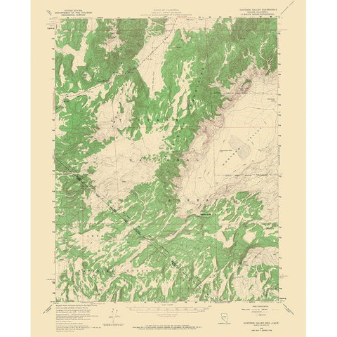 Huntoon Valley Nevada California Quad - USGS 1958 Black Modern Wood Framed Art Print with Double Matting by USGS