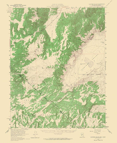 Huntoon Valley Nevada California Quad - USGS 1958 Black Ornate Wood Framed Art Print with Double Matting by USGS