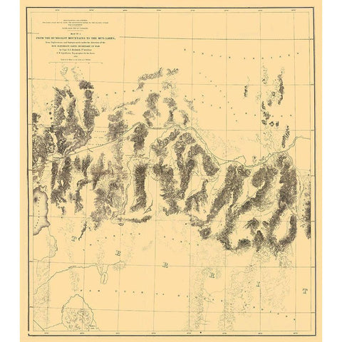 Humboldt Range Mud Lakes Nevada - Davis 1855 White Modern Wood Framed Art Print by Davis