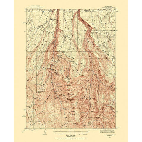 Jarbidge Nevada Idaho Quad - USGS 1943 White Modern Wood Framed Art Print by USGS