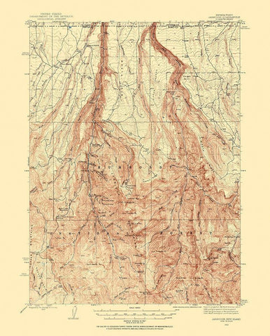 Jarbidge Nevada Idaho Quad - USGS 1943 Black Ornate Wood Framed Art Print with Double Matting by USGS