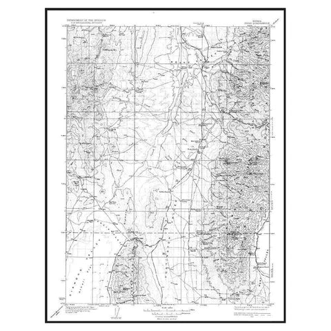 Jiggs Nevada Quad - USGS 1935 Black Modern Wood Framed Art Print with Double Matting by USGS