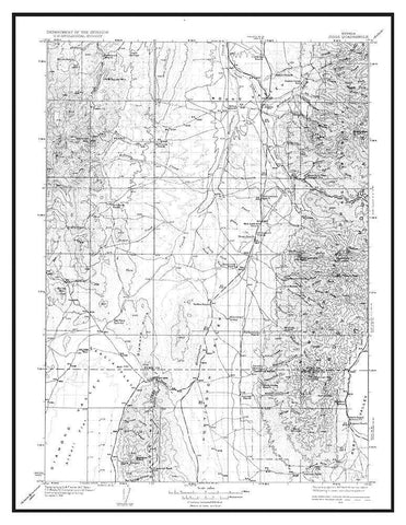 Jiggs Nevada Quad - USGS 1935 White Modern Wood Framed Art Print with Double Matting by USGS