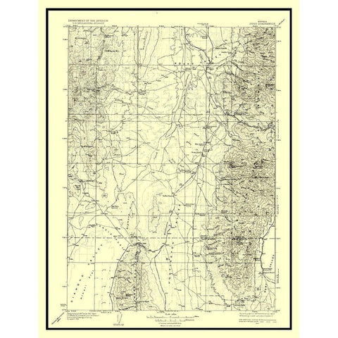 Jiggs Nevada Quad - USGS 1935 Gold Ornate Wood Framed Art Print with Double Matting by USGS
