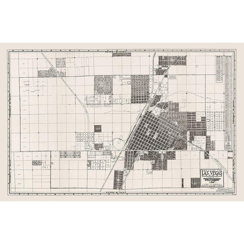 Las Vegas Nevada Landowner - Pioneer Title 1946 Gold Ornate Wood Framed Art Print with Double Matting by Pioneer Title