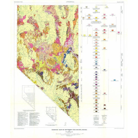 S Nye County  NV Mines - Cornwall  1967 Black Modern Wood Framed Art Print with Double Matting by Cornwall