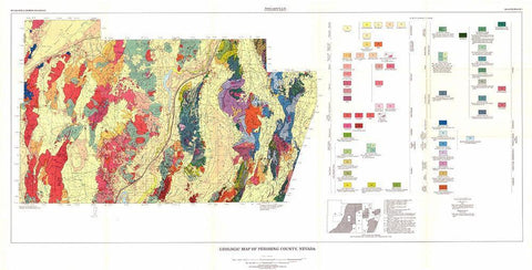 Pershing County Nevada Mines - USGS 1961 White Modern Wood Framed Art Print with Double Matting by USGS