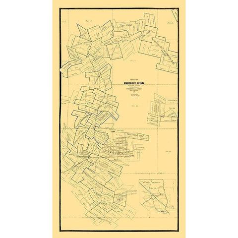 Searchlight Nevada - Cook 1906  Black Modern Wood Framed Art Print with Double Matting by Cook