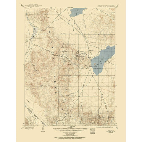 Silver Peak Nevada Quad - USGS 1900 Black Modern Wood Framed Art Print by USGS