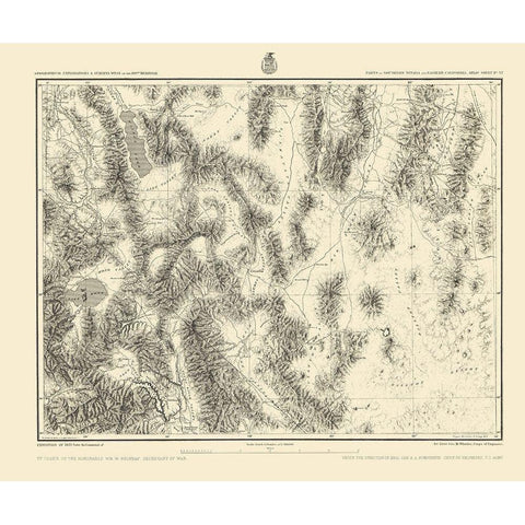 Southern Nevada California Geographical Sheet Gold Ornate Wood Framed Art Print with Double Matting by US Army