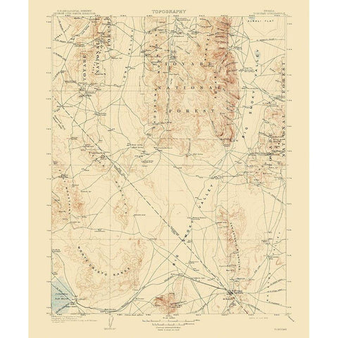 Tonopah Nevada Quad - USGS 1908 Black Modern Wood Framed Art Print by USGS