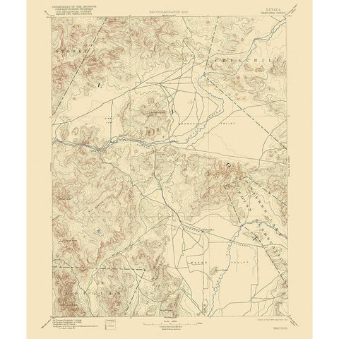 Wabuska Nevada Sheet - USGS 1894 Gold Ornate Wood Framed Art Print with Double Matting by USGS