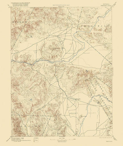 Wabuska Nevada Sheet - USGS 1894 White Modern Wood Framed Art Print with Double Matting by USGS