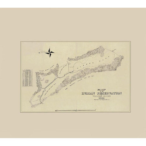 Walker River Indian Reservation Nevada Gold Ornate Wood Framed Art Print with Double Matting by Melroe