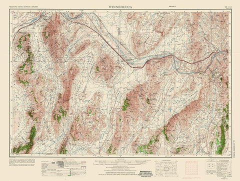 Winnemucca Nevada Quad - USGS 1955 Black Ornate Wood Framed Art Print with Double Matting by USGS