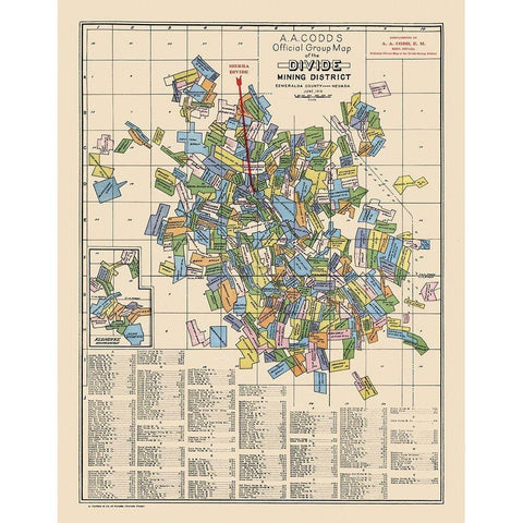 Divide Mining District Landowner Nevada - Codd White Modern Wood Framed Art Print by Codd