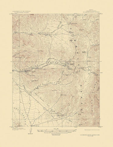 Rochester Mining Nevada - USGS 1928 White Modern Wood Framed Art Print with Double Matting by USGS