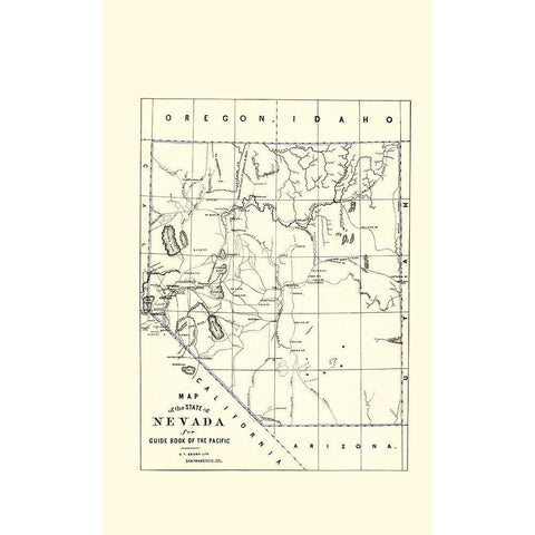 Nevada - Brown 1865 White Modern Wood Framed Art Print by Brown