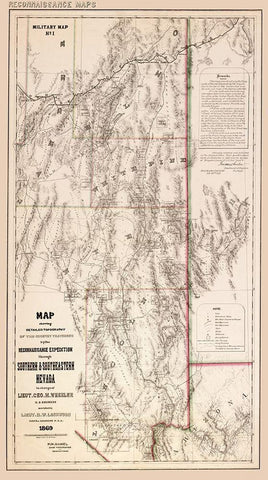 Nevada Southern Nevada - Hamel 1869 Black Ornate Wood Framed Art Print with Double Matting by Hamel
