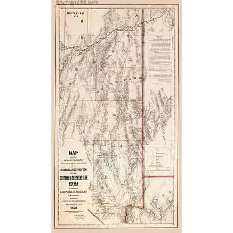 Nevada Southern Nevada - Hamel 1869 Gold Ornate Wood Framed Art Print with Double Matting by Hamel