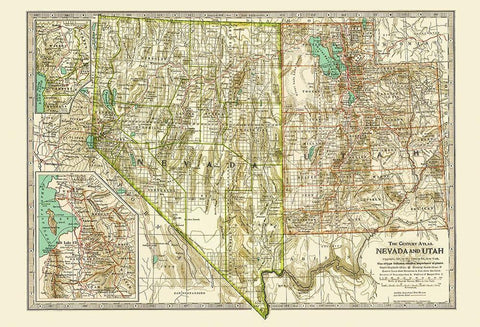 Nevada, Utah - Matthews 1807 Black Ornate Wood Framed Art Print with Double Matting by Matthews