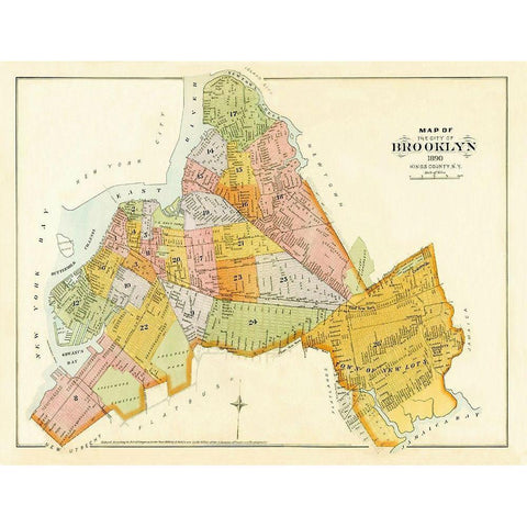 Brooklyn, Unionville New York - Robinson 1890 Black Modern Wood Framed Art Print by Robinson