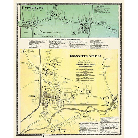 Brewster Station, Patterson New York White Modern Wood Framed Art Print by Robinson