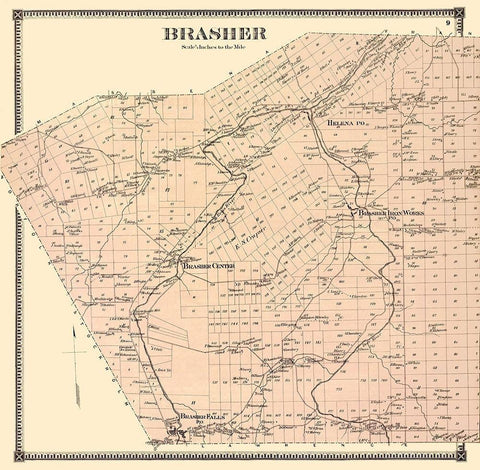 Brasher New York Landowner - Stone 1865 Black Ornate Wood Framed Art Print with Double Matting by Stone