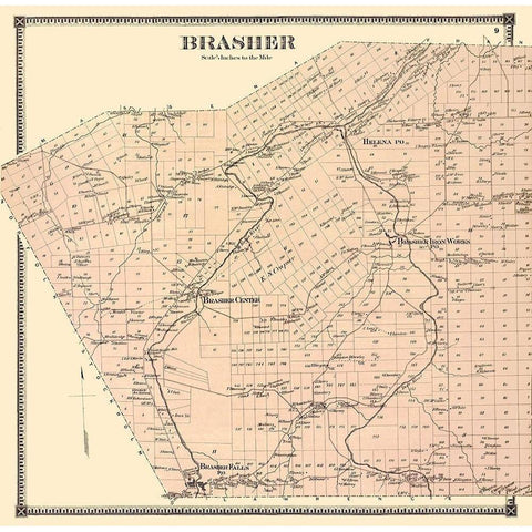Brasher New York Landowner - Stone 1865 Gold Ornate Wood Framed Art Print with Double Matting by Stone
