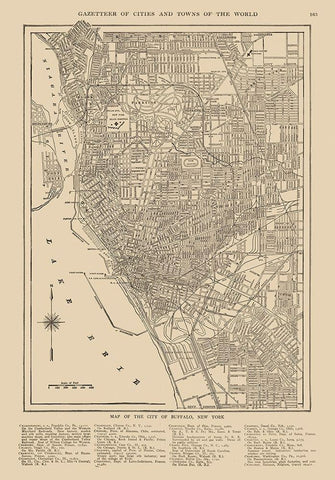 Buffalo  New York - Reynold 1921 Black Ornate Wood Framed Art Print with Double Matting by Reynold