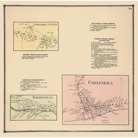 Cobleskill, Bannerville New York Landowner White Modern Wood Framed Art Print by Beers