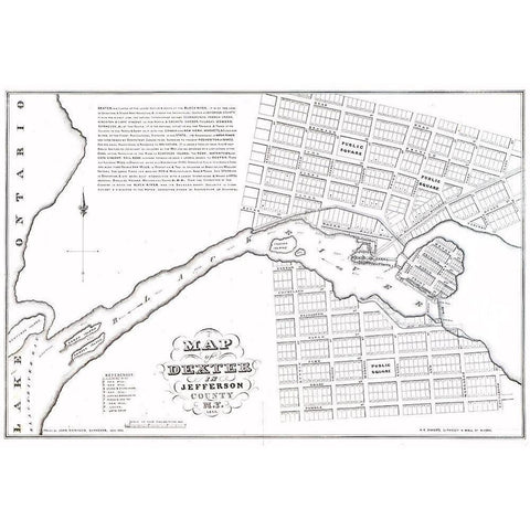 Dexter New York - Denison 1836  White Modern Wood Framed Art Print by Denison