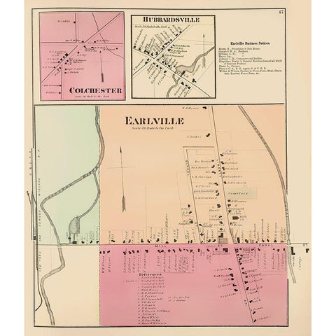 Earlville New York Landowner - Whitman 1875 White Modern Wood Framed Art Print by Whitman