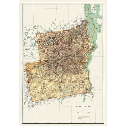 Essex New York Landowner - Bien 1895 White Modern Wood Framed Art Print by Bien