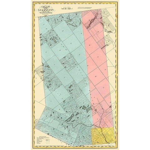 Hamilton New York Landowner - Burr 1829 White Modern Wood Framed Art Print by Burr