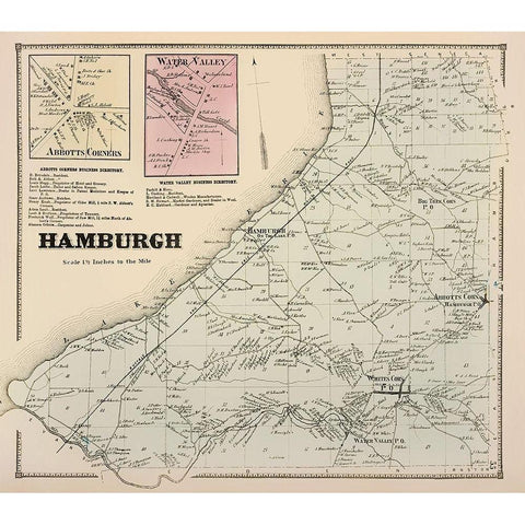 Hamburgh New York Landowner - Stone 1866 Black Modern Wood Framed Art Print with Double Matting by Stone